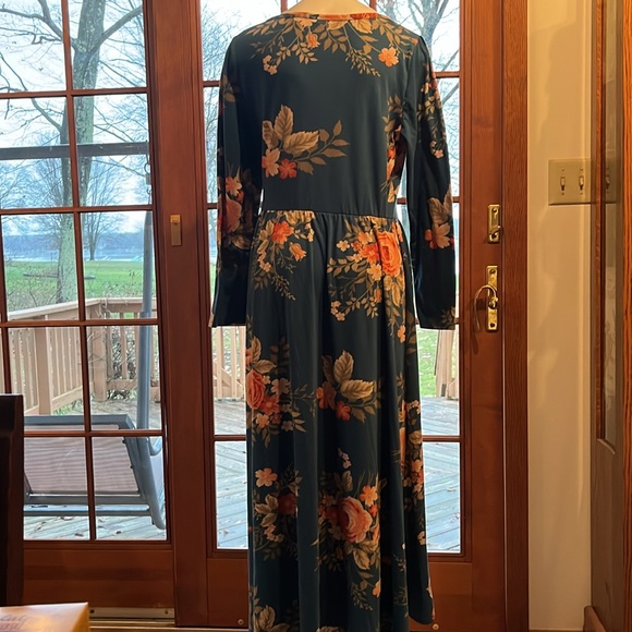 LuLaRoe floral fit and flare maxi XL - Picture 3 of 9